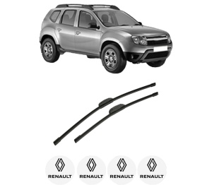 Set stergatoare auto RENAULT DUSTER (HS_) din 2010-2018, pentru parbriz auto, 2 bucati, Bosch Aerotwin Retrofit, din cauciuc siliconat rezistent, 4 Stickere Auto RENAULT - Img 2