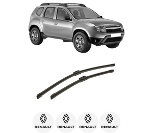 Set stergatoare auto RENAULT DUSTER (HS_) din 2010-2018, pentru parbriz auto, 2 bucati, Bosch Aerotwin, din cauciuc siliconat rezistent, 4 Stickere Auto RENAULT - Img 2