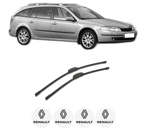 Set stergatoare auto RENAULT LAGUNA II Grandtour (KG0/1_) din 2001-2007, pentru parbriz auto, 2 bucati, Bosch Aerotwin Retrofit, din cauciuc siliconat rezistent, 4 Stickere Auto RENAULT - Img 2