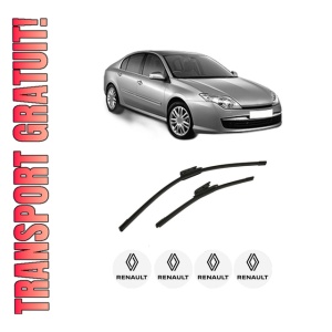 Set stergatoare auto RENAULT LAGUNA III (BT0/1) din 2007-2015, pentru parbriz auto, 2 bucati, Bosch Aerotwin, din cauciuc siliconat rezistent, 4 Stickere Auto RENAULT