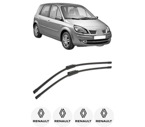Set stergatoare auto RENAULT SCENIC III (JZ0/1_) din 2008-2016, pentru parbriz auto, 2 bucati, Bosch Aerotwin, din cauciuc siliconat rezistent, 4 Stickere Auto RENAULT - Img 2