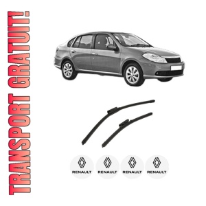 Set stergatoare auto RENAULT THALIA II (LU_) din 2008-2014, pentru parbriz auto, 2 bucati, Bosch Aerotwin, din cauciuc siliconat rezistent, 4 Stickere Auto RENAULT