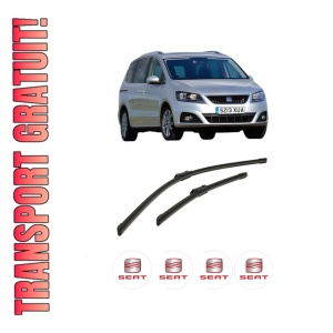 Set stergatoare auto SEAT ALHAMBRA VAN (711) din 2014-2022, pentru parbriz auto, 2 bucati, Bosch Aerotwin, din cauciuc siliconat rezistent, 4 Stickere Auto SEAT