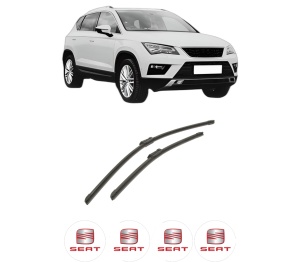 Set stergatoare auto SEAT ATECA (KH7, KHP) din 2016-2021, pentru parbriz auto, 2 bucati, Bosch Aerotwin, din cauciuc siliconat rezistent, 4 Stickere Auto SEAT - Img 2