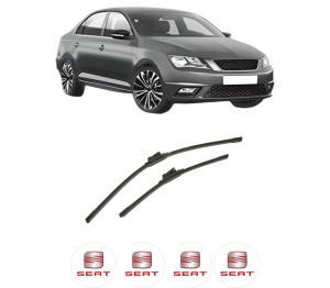 Set stergatoare auto SEAT TOLEDO IV (KG3) din 2012-2019, pentru parbriz auto, 2 bucati, Bosch Aerotwin, din cauciuc siliconat rezistent, 4 Stickere Auto SEAT - Img 2