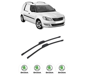Set stergatoare auto SKODA FABIA I Praktik (6Y5) din 2000-2007, pentru parbriz auto, 2 bucati, Bosch Aerotwin Retrofit, din cauciuc siliconat rezistent, 4 Stickere Auto SKODA - Img 2