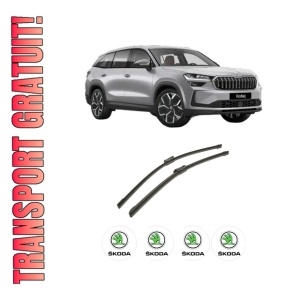 Set stergatoare auto SKODA KODIAQ II (PS7) din 2024, pentru parbriz auto, 2 bucati, Bosch Aerotwin, din cauciuc siliconat rezistent, 4 Stickere Auto SKODA