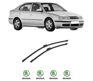 Set stergatoare auto SKODA Octavia I (1U2) din 1996-2010, pentru parbriz auto, 2 bucati, Bosch Aerotwin, din cauciuc siliconat rezistent, 4 Stickere Auto SKODA - Img 2