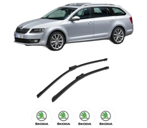 Set stergatoare auto SKODA Octavia III Combi (5E5, 5E6) din 2012-2020, pentru parbriz auto, 2 bucati, Bosch Aerotwin, din cauciuc siliconat rezistent, 4 Stickere Auto SKODA - Img 2
