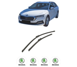 Set stergatoare auto SKODA Octavia IV Combi (NX5, PV5) din 2019-2025, pentru parbriz auto, 2 bucati, Bosch Aerotwin, din cauciuc siliconat rezistent, 4 Stickere Auto SKODA - Img 2