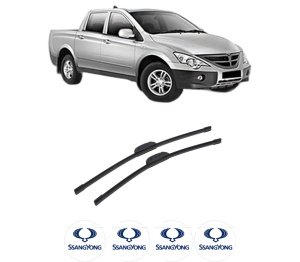 Set stergatoare auto SSANGYONG Actyon SPORTS I (QJ) din 2007-2011, pentru parbriz auto, 2 bucati, Bosch Aerotwin Retrofit, din cauciuc siliconat rezistent, 4 Stickere Auto SSANGYONG - Img 2