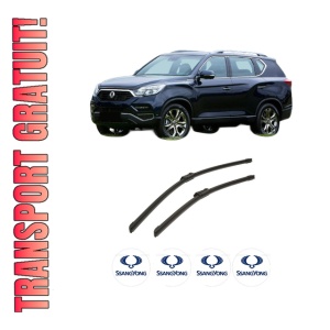 Set stergatoare auto SSANGYONG REXTON VAN (Y400) din 2017, pentru parbriz auto, 2 bucati, Bosch Aerotwin, din cauciuc siliconat rezistent, 4 Stickere Auto SSANGYONG