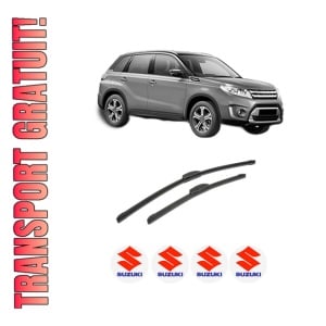 Set stergatoare auto SUZUKI VITARA (LY) din 2015-2023, pentru parbriz auto, 2 bucati, Bosch Aerotwin Retrofit, din cauciuc siliconat rezistent, 4 Stickere Auto SUZUKI