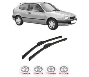 Set stergatoare auto TOYOTA COROLLA Compact (_E11_) din 1997-2002, pentru parbriz auto, 2 bucati, Bosch Aerotwin Retrofit, din cauciuc siliconat rezistent, 4 Stickere Auto TOYOTA - Img 2