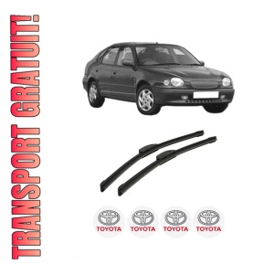 Set stergatoare auto TOYOTA COROLLA Liftback (_E11_) din 1997-2002, pentru parbriz auto, 2 bucati, Bosch Aerotwin Retrofit, din cauciuc siliconat rezistent, 4 Stickere Auto TOYOTA