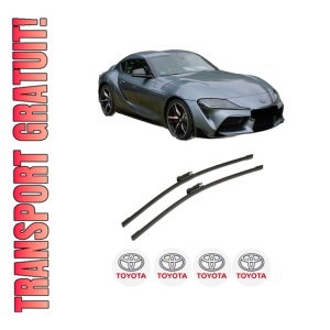 Set stergatoare auto TOYOTA SUPRA (DB_) din 2019, pentru parbriz auto, 2 bucati, Bosch Aerotwin, din cauciuc siliconat rezistent, 4 Stickere Auto TOYOTA