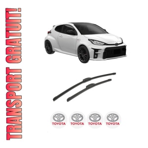 Set stergatoare auto TOYOTA YARIS (_P21_, _PA1_, _PH1_) din 2020, pentru parbriz auto, 2 bucati, Bosch Aerotwin Retrofit, din cauciuc siliconat rezistent, 4 Stickere Auto TOYOTA