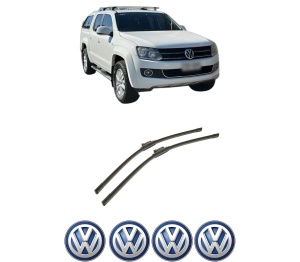 Set stergatoare auto Volkswagen AMAROK Platform/Chassis (S1B, S6B, S7B) din 2011-2022, pentru parbriz auto, 2 bucati, Bosch Aerotwin, din cauciuc siliconat rezistent, 4 Stickere Auto Volkswagen - Img 2