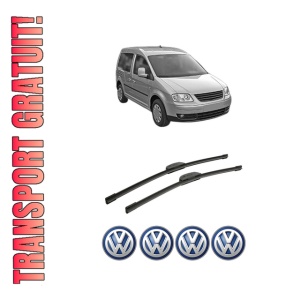 Set stergatoare auto Volkswagen CADDY Box Body/MPV (6K9, 9E7, 9E9) din 1998-2009, pentru parbriz auto, 2 bucati, Bosch Aerotwin Retrofit, din cauciuc siliconat rezistent, 4 Stickere Auto Volkswagen