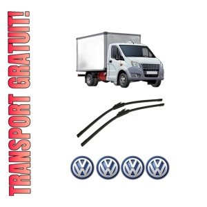 Set stergatoare auto Volkswagen CRAFTER 30-50 Van (2E_) din 2006-2016, pentru parbriz auto, 2 bucati, Bosch Aerotwin, din cauciuc siliconat rezistent, 4 Stickere Auto Volkswagen