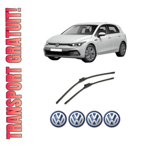 Set stergatoare auto Volkswagen GOLF VIII (CD1, DA1) din 2019-2024, pentru parbriz auto, 2 bucati, Bosch Aerotwin, din cauciuc siliconat rezistent, 4 Stickere Auto Volkswagen