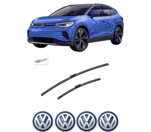 Set stergatoare auto Volkswagen ID.4 (E21) din 2020-2023, pentru parbriz auto, 2 bucati, Bosch Aerotwin, din cauciuc siliconat rezistent, 4 Stickere Auto Volkswagen - Img 2