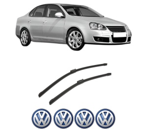 Set stergatoare auto Volkswagen JETTA III (1K2) din 2004-2010, pentru parbriz auto, 2 bucati, Bosch Aerotwin, din cauciuc siliconat rezistent, 4 Stickere Auto Volkswagen - Img 2