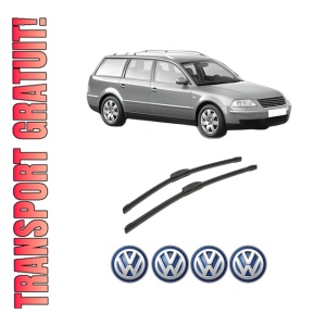 Set stergatoare auto Volkswagen PASSAT B5.5 Variant (3B6) din 2000-2005, pentru parbriz auto, 2 bucati, Bosch Aerotwin Retrofit, din cauciuc siliconat rezistent, 4 Stickere Auto Volkswagen