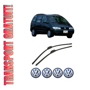 Set stergatoare auto Volkswagen SHARAN VAN (7M_) din 1996-2010, pentru parbriz auto, 2 bucati, Bosch Aerotwin Retrofit, din cauciuc siliconat rezistent, 4 Stickere Auto Volkswagen