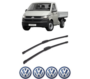 Set stergatoare auto Volkswagen TRANSPORTER T5 Platform/Chassis (7JD, 7JE, 7JL, 7JY, 7JZ, 7F din 2003-2015, pentru parbriz auto, 2 bucati, Bosch Aerotwin Retrofit, din cauciuc siliconat rezistent, 4 Stickere Auto Volkswagen - Img 2
