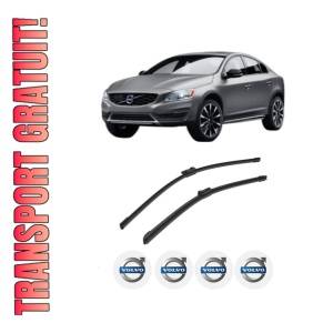 Set stergatoare auto VOLVO S60 II Cross Country (134) din 2015-2018, pentru parbriz auto, 2 bucati, Bosch Aerotwin, din cauciuc siliconat rezistent, 4 Stickere Auto VOLVO