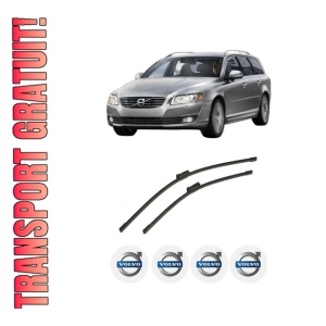 Set stergatoare auto VOLVO V70 III Estate Van (135) din 2013-2015, pentru parbriz auto, 2 bucati, Bosch Aerotwin, din cauciuc siliconat rezistent, 4 Stickere Auto VOLVO