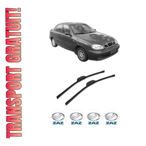 Set stergatoare auto ZAZ CHANCE Saloon (TF_, TA_) din 2009-2014, pentru parbriz auto, 2 bucati, Bosch Aerotwin Retrofit, din cauciuc siliconat rezistent, 4 Stickere Auto ZAZ