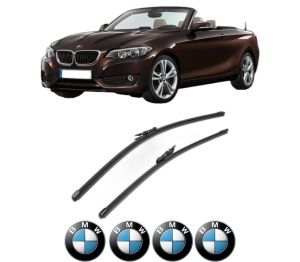 Set stergatoare BMW Seria 2 Convertible (F23) din 2014-2021, pentru parbriz auto, 2 bucati, Valeo Silencio Xtrm, din cauciuc siliconat rezistent, 4 Stickere Auto BMW Seria v37164