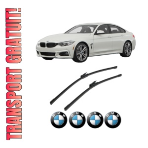 Set stergatoare BMW Seria 3 Gran Turismo (F34) din 2012-2018, pentru parbriz auto, 2 bucati, Bosch Aerotwin, din cauciuc siliconat rezistent, 4 Stickere Auto BMW Seria