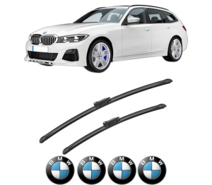 Set stergatoare BMW Seria 3 Touring Van (G21) din 2019-2022, pentru parbriz auto, 2 bucati, Bosch Aerotwin, din cauciuc siliconat rezistent, 4 Stickere Auto BMW Seria v49144