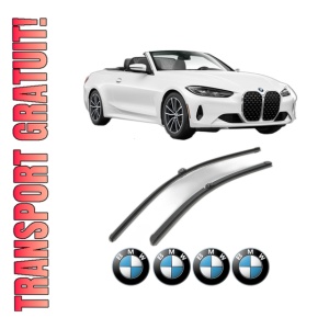 Set stergatoare BMW Seria 4 Convertible (G23, G83) din 2020-2024, pentru parbriz auto, 2 bucati, Bosch Aerotwin, din cauciuc siliconat rezistent, 4 Stickere Auto BMW Seria