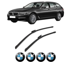 Set stergatoare BMW Seria 5 Touring (G31) din 2017-2022, pentru parbriz auto, 2 bucati, Bosch Aerotwin Multi, din cauciuc siliconat rezistent, 4 Stickere Auto BMW Seria v53859