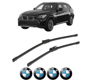 Set stergatoare BMW Seria X1 (E84) din 2009-2015, pentru parbriz auto, 2 bucati, Bosch Aerotwin, din cauciuc siliconat rezistent, 4 Stickere Auto BMW Seria v50594
