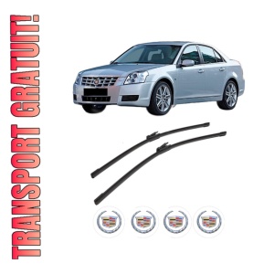 Set stergatoare CADILLAC BLS din 2006-2010, pentru parbriz auto, 2 bucati, Bosch Aerotwin, din cauciuc siliconat rezistent, 4 Stickere Auto CADILLAC