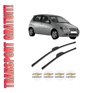 Set stergatoare CHEVROLET AVEO / KALOS Hatchback (T200) din 2003-2008, pentru parbriz auto, 2 bucati, Bosch Aerotwin Retrofit, din cauciuc siliconat rezistent, 4 Stickere Auto CHEVROLET