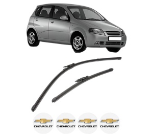 Set stergatoare CHEVROLET AVEO / KALOS Hatchback (T200) din 2003-2008, pentru parbriz auto, 2 bucati, Valeo Silencio Xtrm, din cauciuc siliconat rezistent, 4 Stickere Auto CHEVROLET v36444