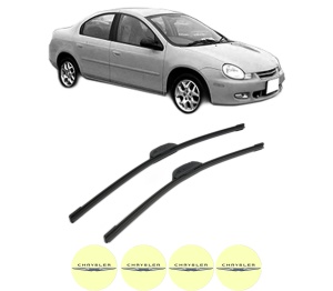 Set stergatoare CHRYSLER NEON II din 1999-2002, pentru parbriz auto, 2 bucati, Bosch Aerotwin Retrofit, din cauciuc siliconat rezistent, 4 Stickere Auto CHRYSLER v47259