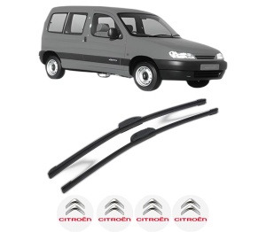 Set stergatoare CITROEN BERLINGO / BERLINGO FIRST MPV (MF_, GJK_, GFK_) din 1996-2011, pentru parbriz auto, 2 bucati, Bosch Aerotwin Retrofit, din cauciuc siliconat rezistent, 4 Stickere Auto CITROEN v46439