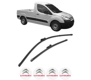 Set stergatoare CITROEN BERLINGO Platform/Chassis (B9) din 2008-2021, pentru parbriz auto, 2 bucati, Valeo Silencio Xtrm, din cauciuc siliconat rezistent, 4 Stickere Auto CITROEN v37824