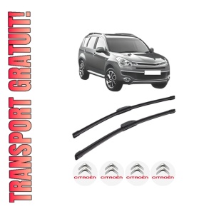 Set stergatoare CITROEN C-CROSSER ENTERPRISE (VU_, VV_) din 2009, pentru parbriz auto, 2 bucati, Bosch Aerotwin Retrofit, din cauciuc siliconat rezistent, 4 Stickere Auto CITROEN