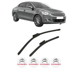 Set stergatoare CITROEN C-ELYSEE (DD_) din 2012-2018, pentru parbriz auto, 2 bucati, Bosch Aerotwin, din cauciuc siliconat rezistent, 4 Stickere Auto CITROEN v56079