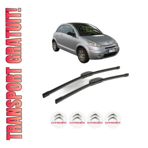 Set stergatoare CITROEN C3 Pluriel (HB_) din 2003-2004, pentru parbriz auto, 2 bucati, Bosch Aerotwin Retrofit, din cauciuc siliconat rezistent, 4 Stickere Auto CITROEN