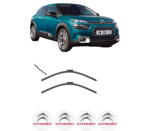 Set stergatoare CITROEN C4 CACTUS Van (0B_, 0P_) din 2019, pentru parbriz auto, 2 bucati, Valeo Silencio, din cauciuc siliconat rezistent, 4 Stickere Auto CITROEN v34704