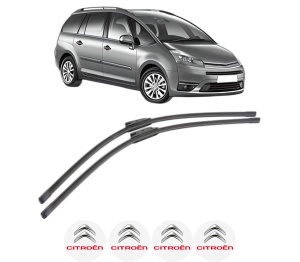 Set stergatoare CITROEN C4 GRAND PICASSO I (UA_) din 2006-2013, pentru parbriz auto, 2 bucati, Bosch Aerotwin, din cauciuc siliconat rezistent, 4 Stickere Auto CITROEN v54639
